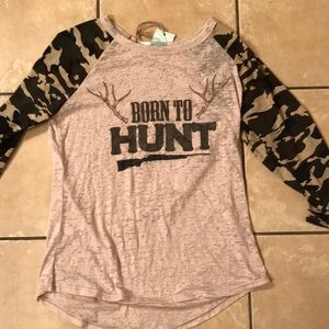 Southern girl burn out shirt camo shirt